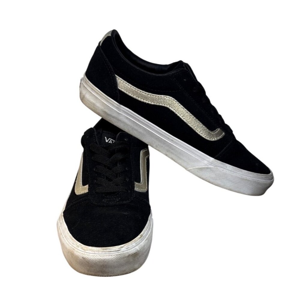 Vans Old Skool Black Sneakers With White Stripe Womens 8.5 Low-Top Casual Shoes